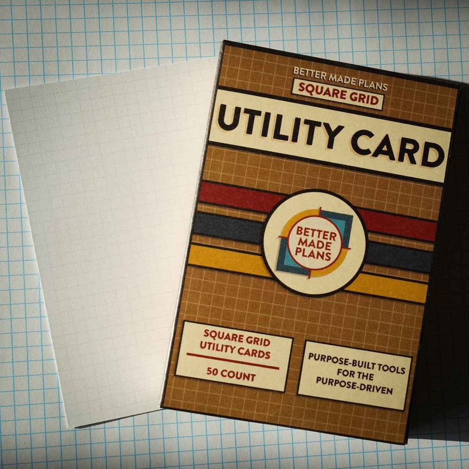 Better Made Plans Utility Card Square Grid planning card with packaging on grid background